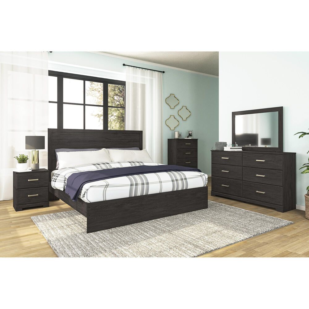 Ashley Belachime 4 Piece King Bedroom Set in Dark Charcoal, , large