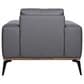 37B Pietro Stationary Leather Chair in Gray, , large