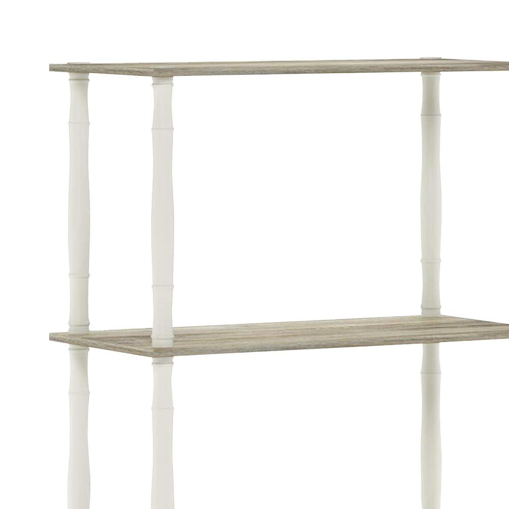 HOMLUX Turn-N-Tube 5-Tier Open Storage Bookshelf in Sonoma Oak and White, , large