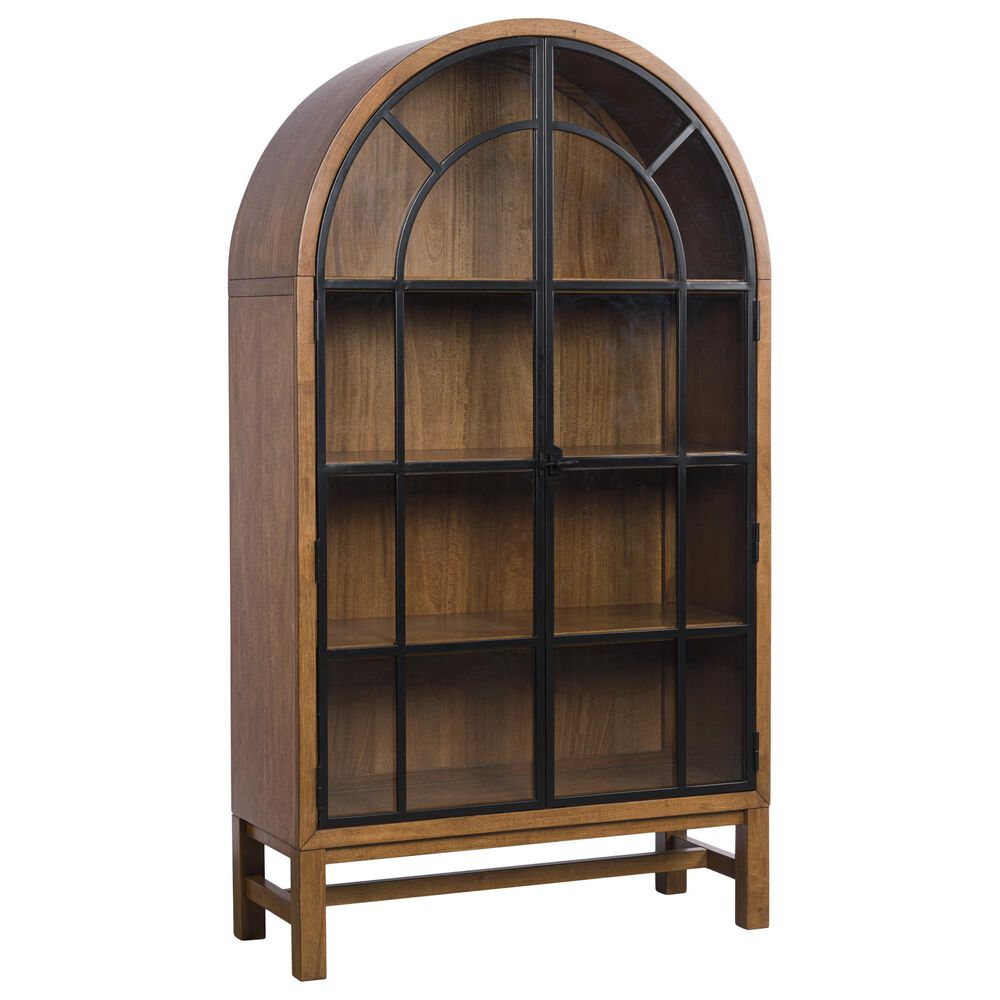 Ashley Greddinton Display Cabinet in Medium Brown and Black, , large