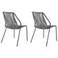 Blue River Clip Outdoor Dining Chair with Gray Rope in Black (Set of 2), , large