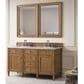 James Martin Vanities Brittany 60" Double Bathroom Vanity in Saddle Brown with 3 cm Arctic Fall Solid Surface Top and Rectangular Sinks, , large