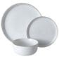 Gibson Overseas, Inc White Deco 12-Piece Dinnerware Set in White and Gold Band, , large