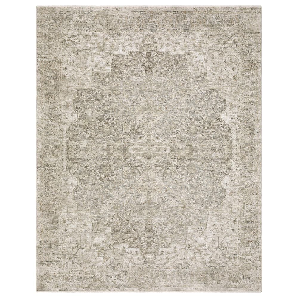 Oriental Weavers Avalon AVA08 Beige and Grey 3"2" x 5" Area Rug, , large