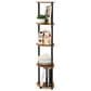 HOMLUX 5-Tier Modern Tall Corner Open Bookshelf in Light Cherry and Black, , large