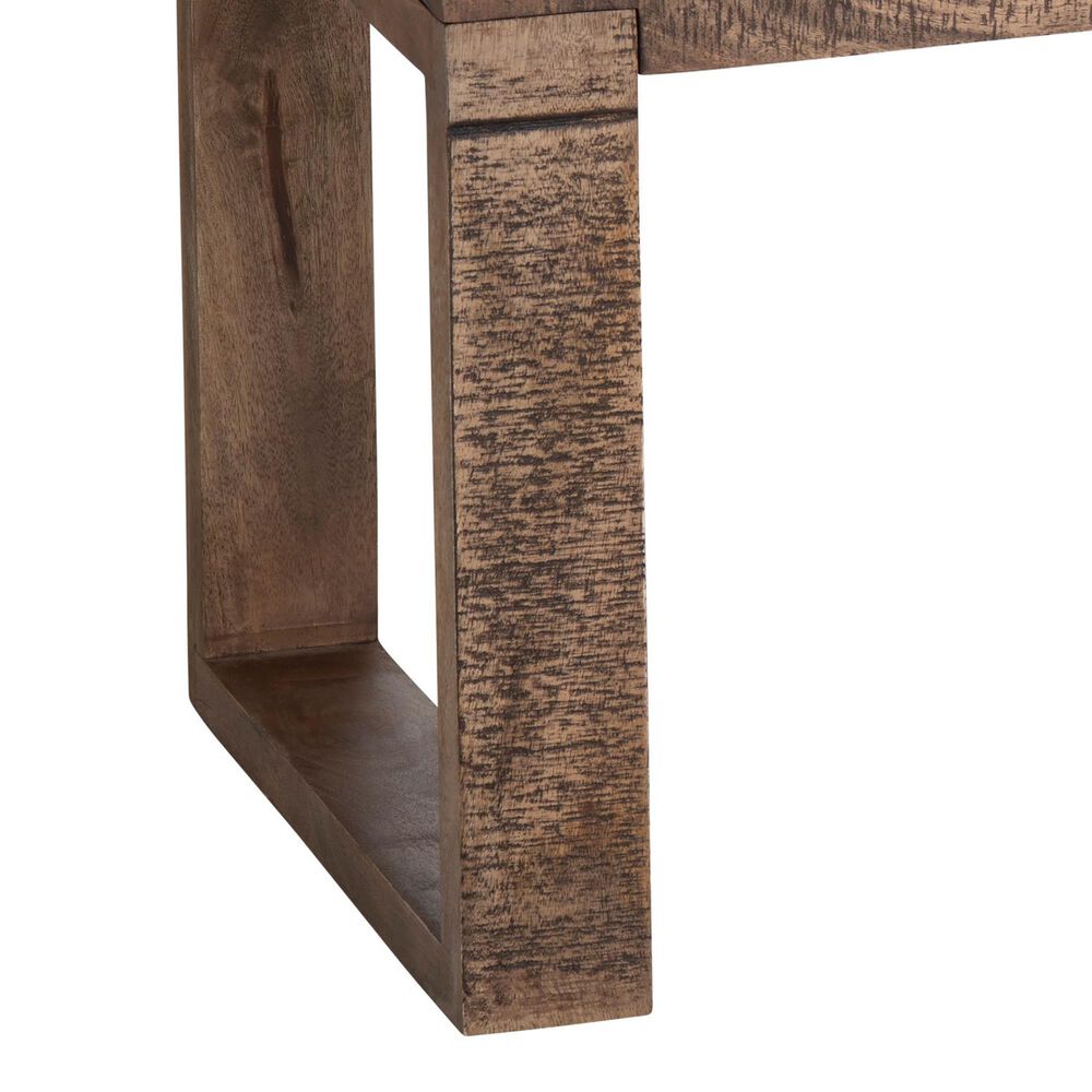 Slatehouse Anthropology Solid Wood Frame and Upholstered Bench in Brown, , large