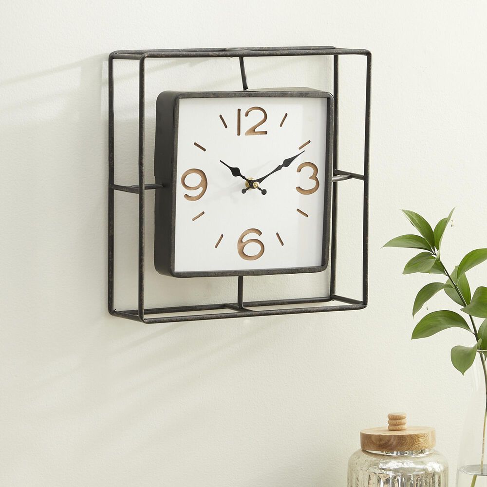 Novogratz 12&quot; x 12&quot; Wall Clock in Black, , large