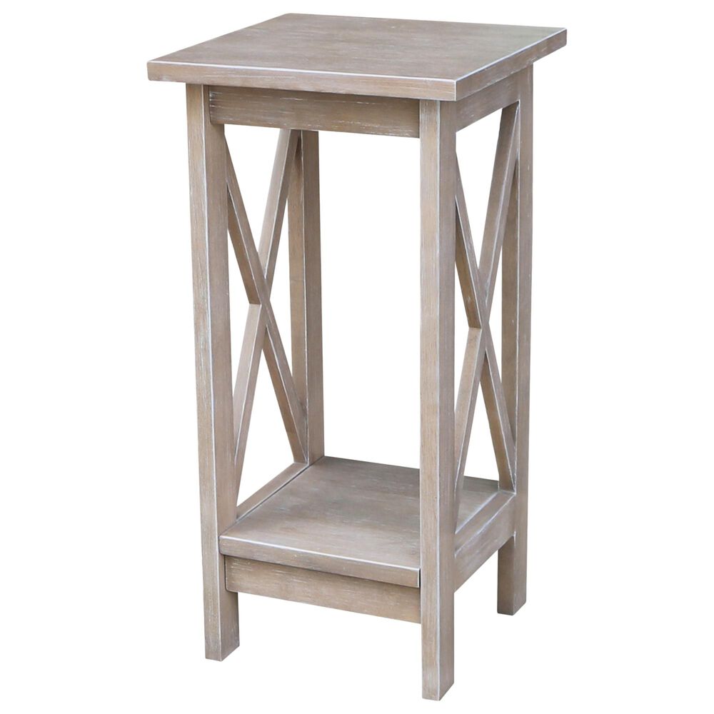 Modern Farmhouse 24" Plant Stand in Washed Gray Taupe, , large