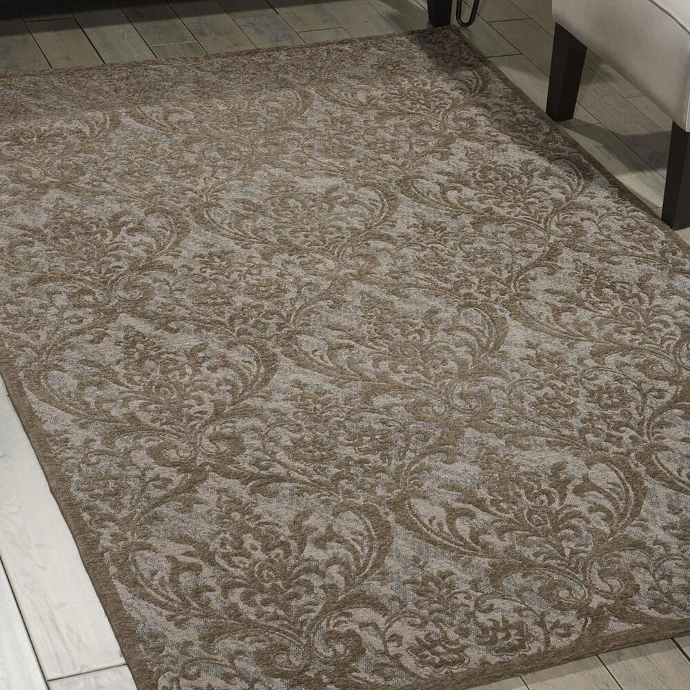 Nourison Damask DAS02 8&#39; x 10&#39; Grey Area Rug, , large