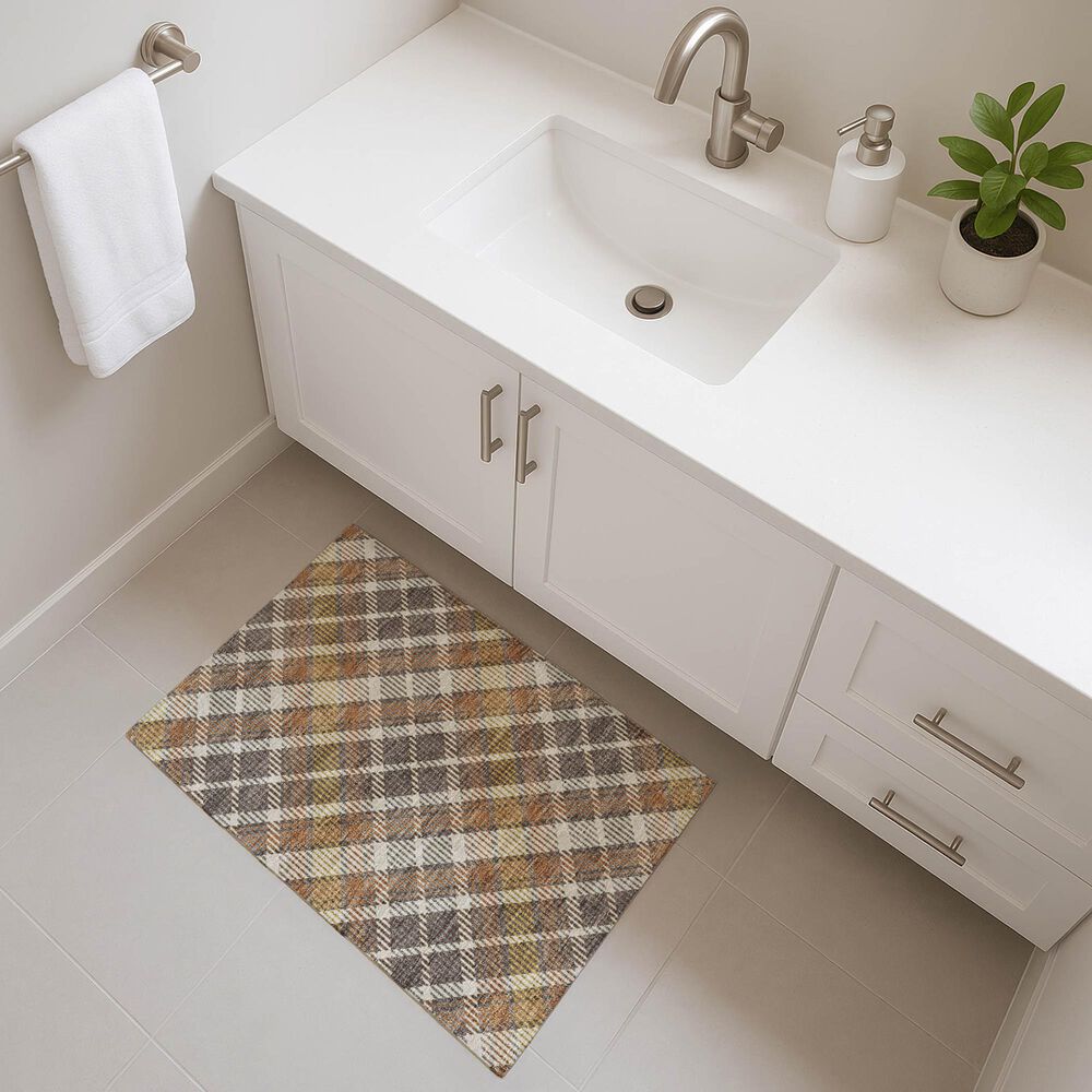 Dalyn Rug Company Soft Essentials Plaid Earth 1'8" x 2'6" Indoor/Outdoor Area Rug, , large