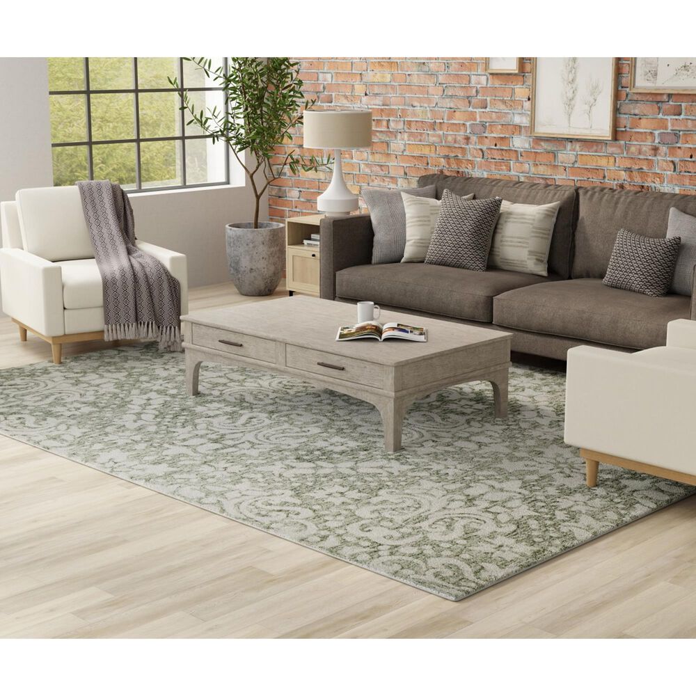 Feizy Belfort Green 5&#39; x 8&#39; Area Rug, , large