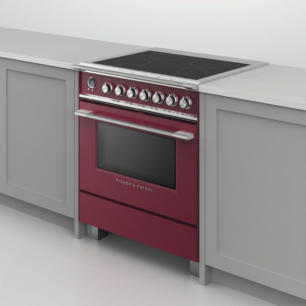 Fisher &amp; Paykel 30&quot; Classic Induction Range with 4 Burners in Red, , large