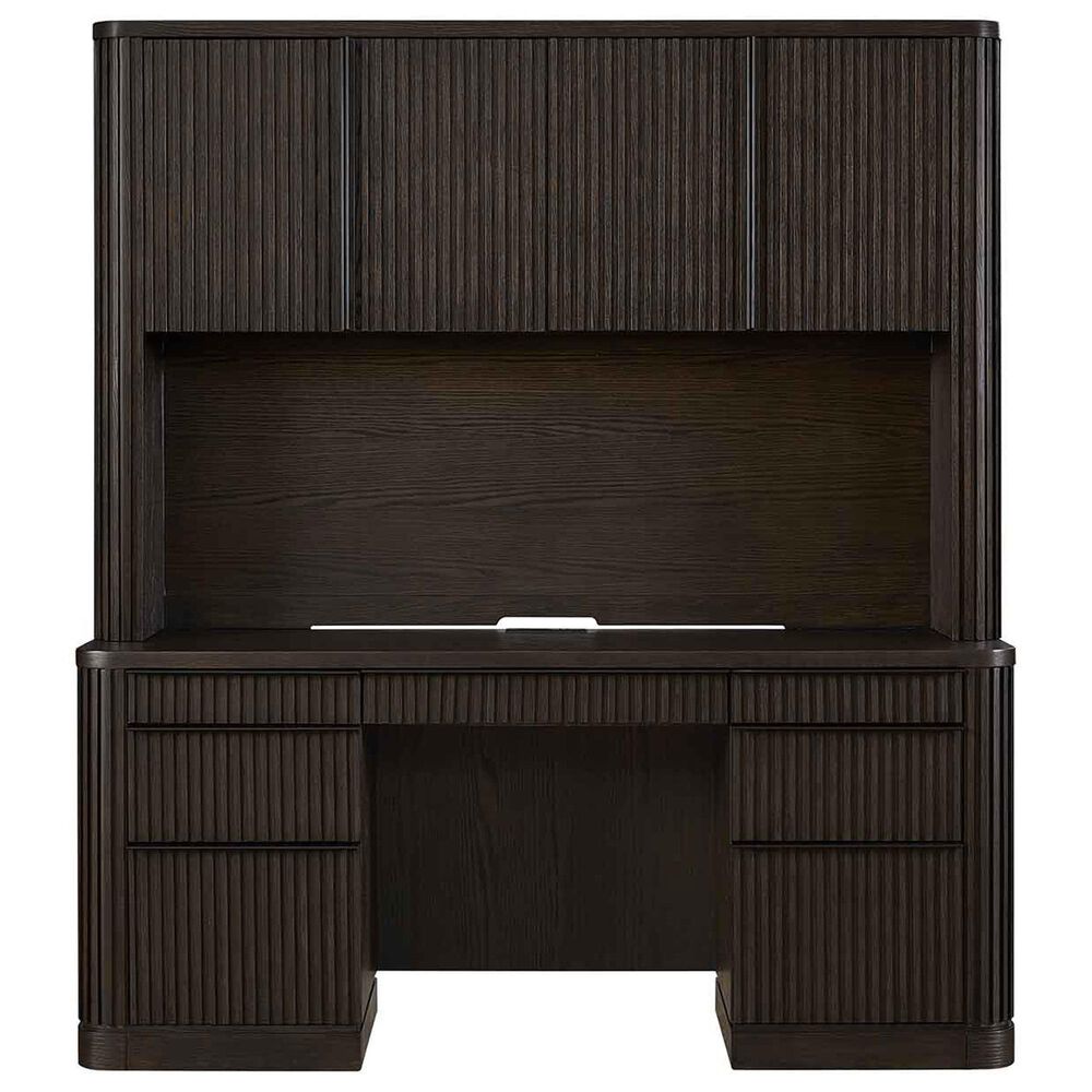 Wycliff Bay Tulane Office Credenza with Hutch in Dark Chocolate, , large