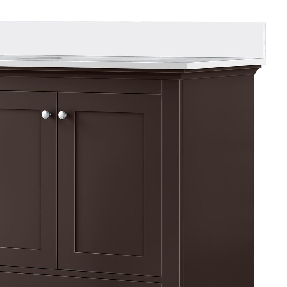 Lexora Home Dukes 72&quot; Double Bathroom Vanity in Espresso with 2 cm White Cultured Marble Top and Rectangular Sinks, , large