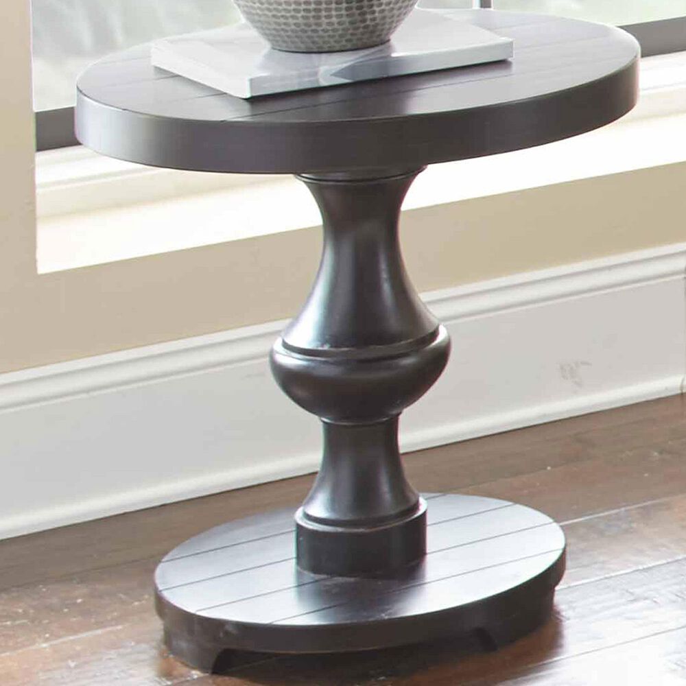 Crystal City Dory Round End Table in Ebony, , large