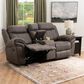 Linon Home Decor Galloway Manual Loveseat in Stone Gray, , large