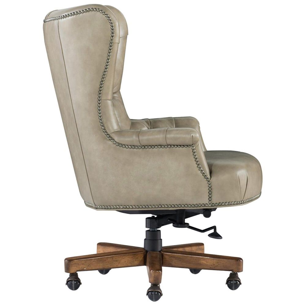 Hooker Furniture Issey Executive Swivel Tilt Chair in Bisque and Mahogany Finish, , large