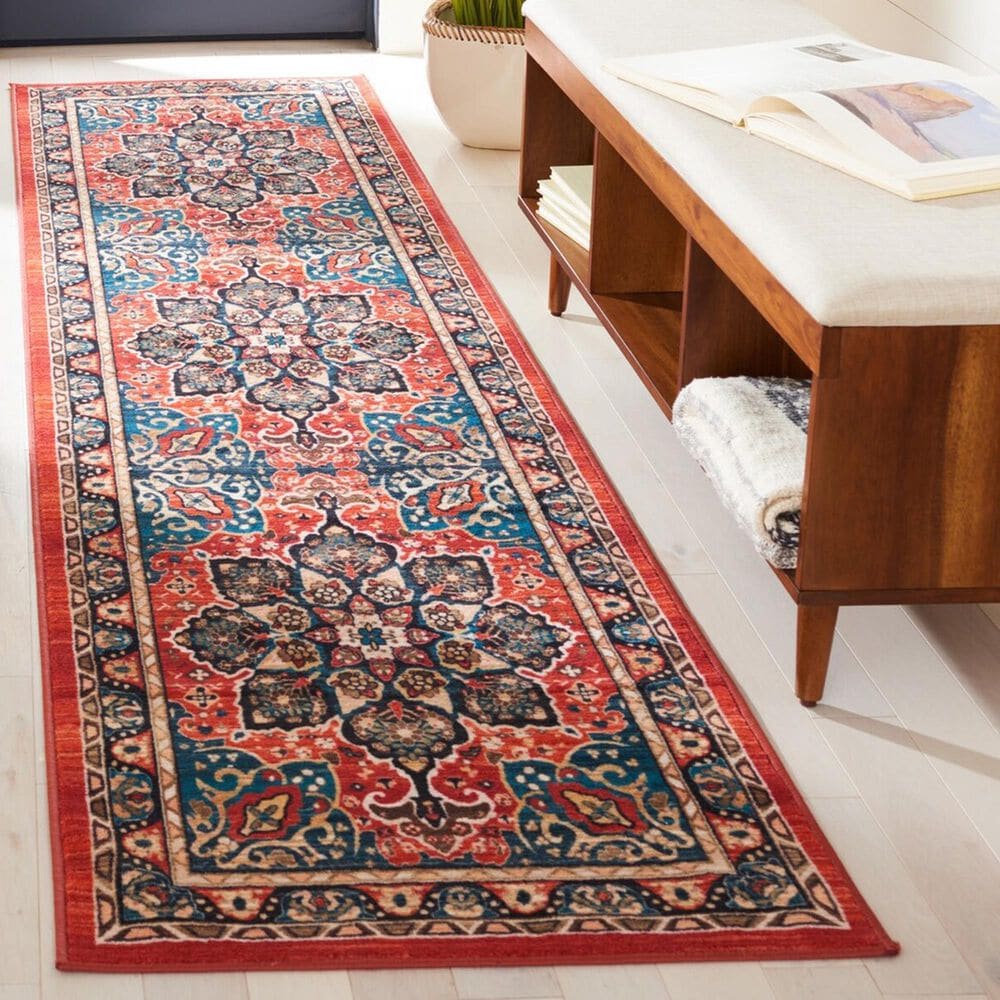 Safavieh Riviera 2&#39;2&quot; x 9&#39; Black and Red Runner, , large
