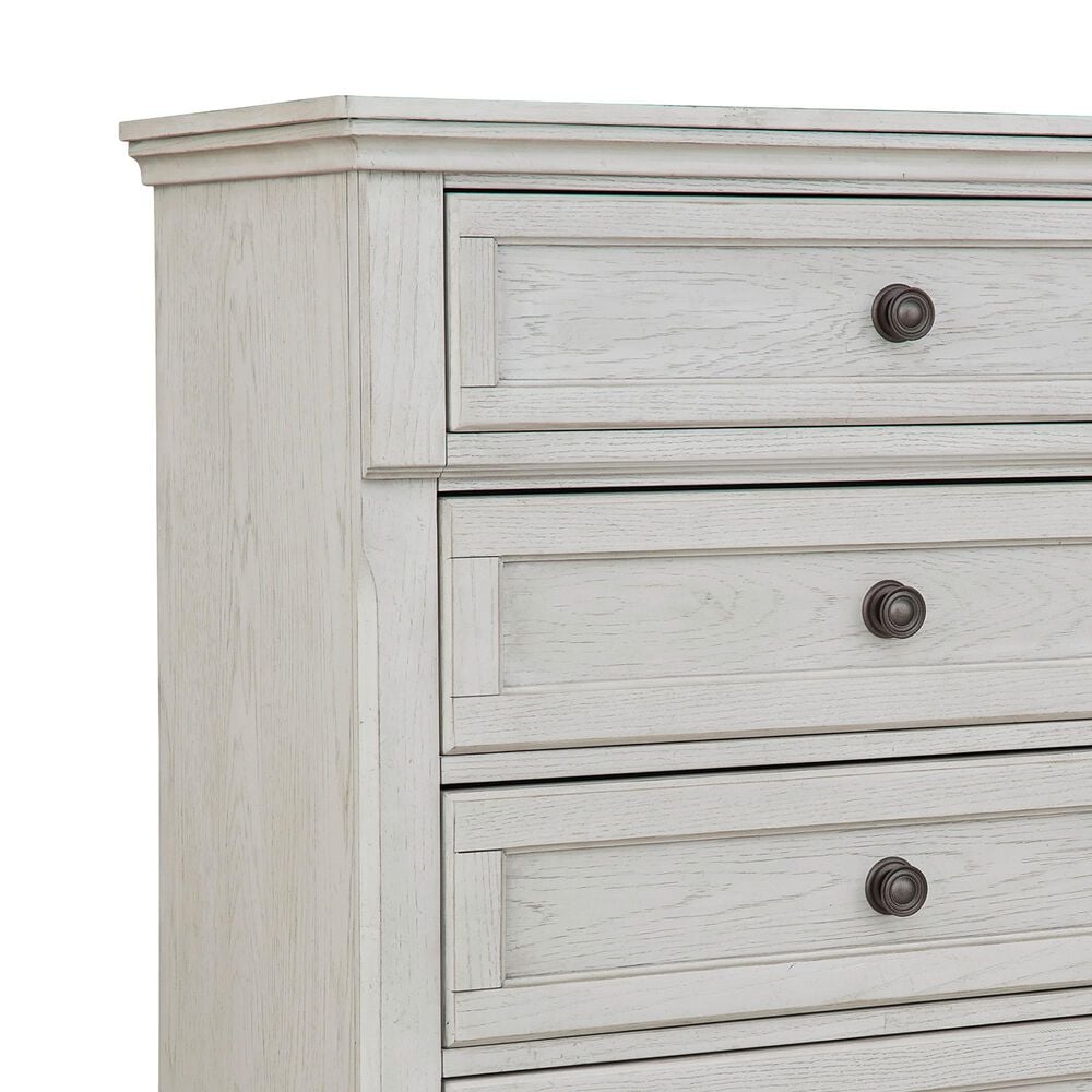 Ashley Robbinsdale 5 Drawer Single Knob Chest in Antique White, , large
