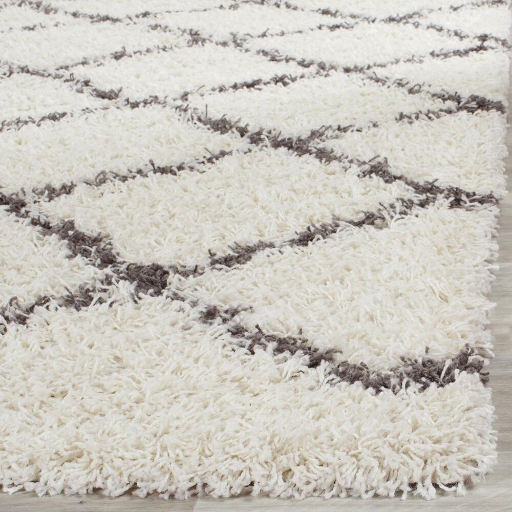 Safavieh Dallas Shag SGD258H-5 5&#39;1&quot; x 7&#39;6&quot; Ivory/Dark Grey Area Rug, , large