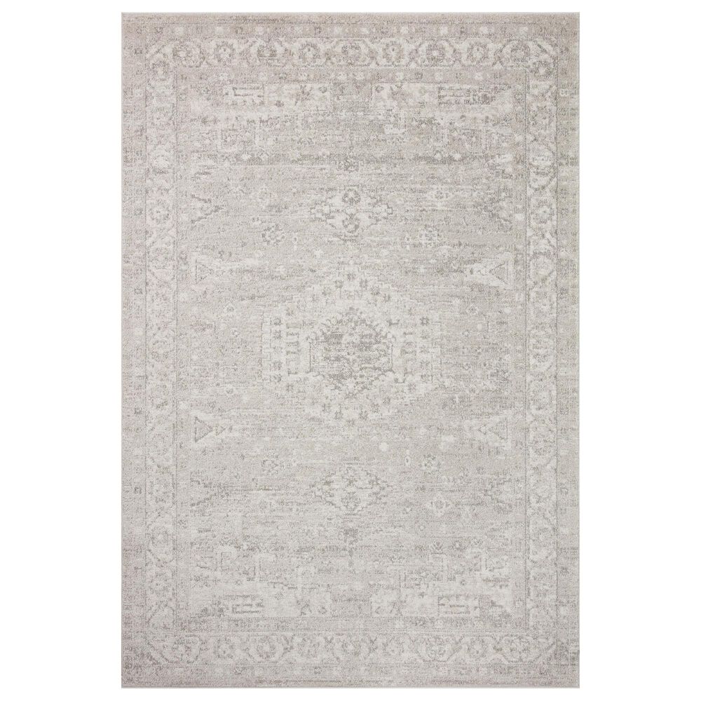 Loloi II Odette 11"2" x 15"7" Silver and Ivory Area Rug, , large