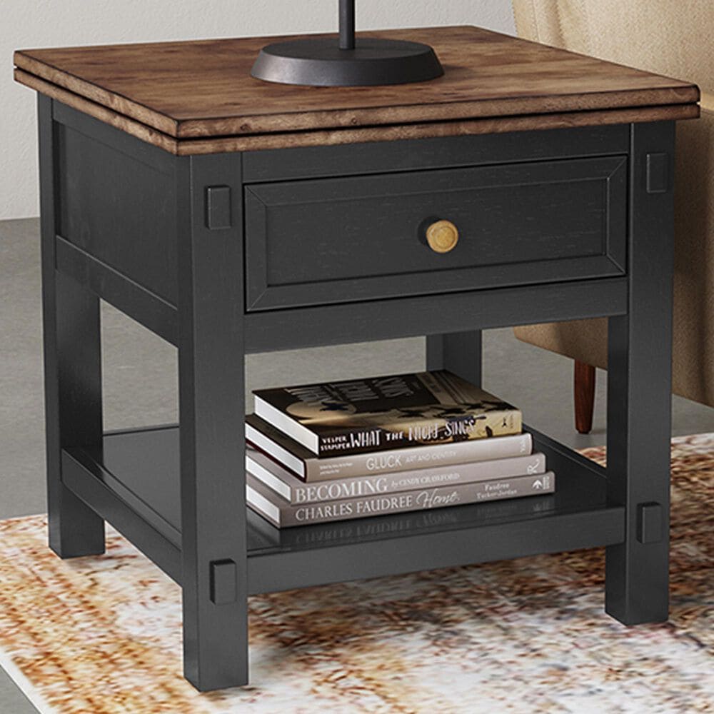 A-America Stormy Ridge Chairside Table in Chickory and Slate Black, , large