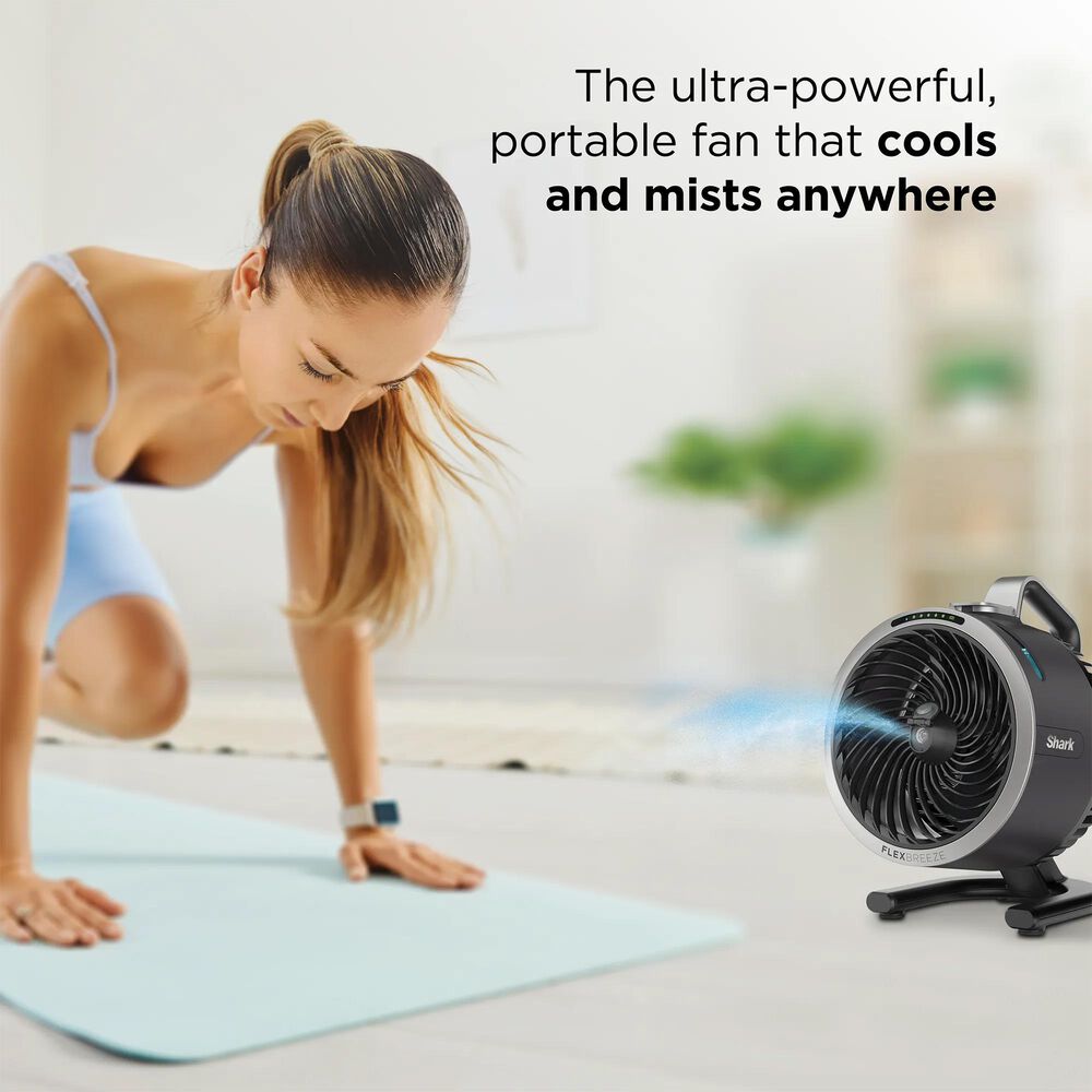 Shark FlexBreeze HydroGo Misting Portable Fan in Charcoal, , large