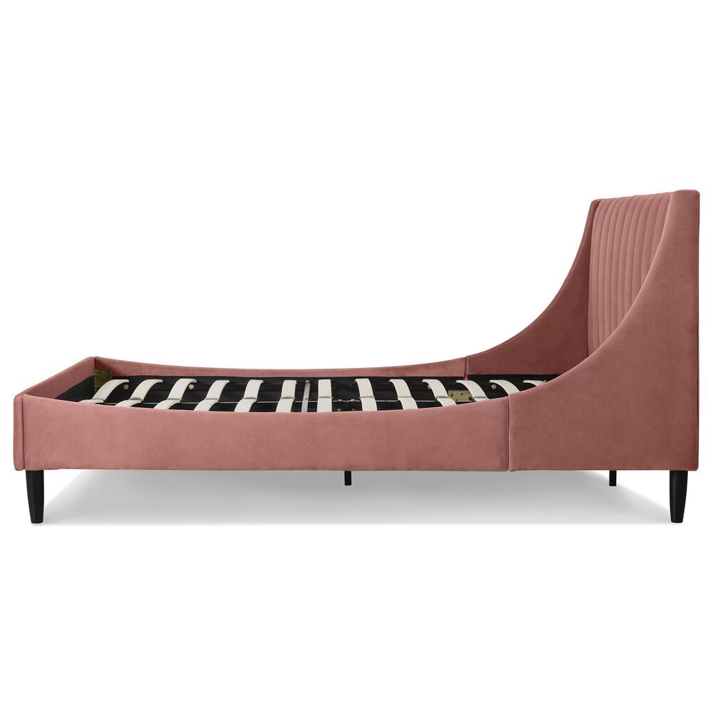 Jennifer Taylor Home Aspen Queen Upholstered Platform Bed in Ash Rose, , large
