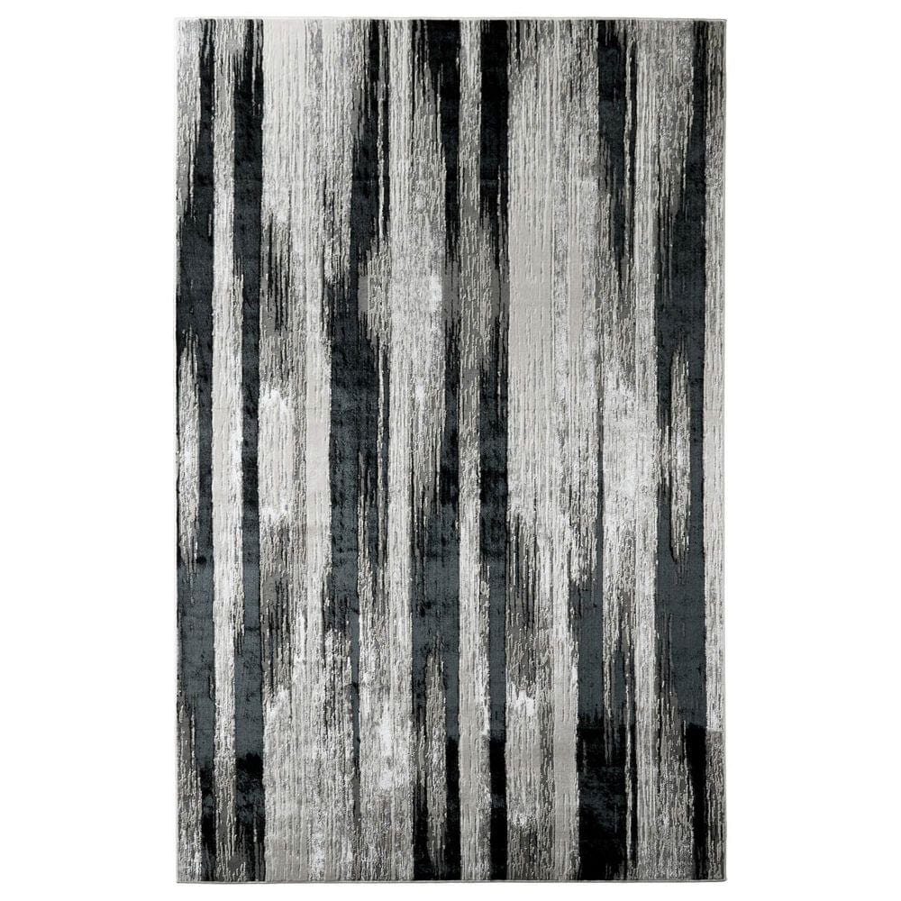 Feizy Micah Silver and Black 3"11" x 6" Area Rug, , large