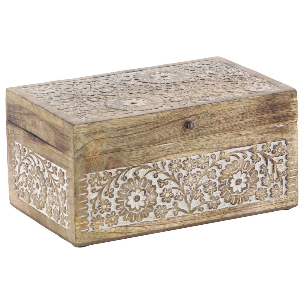 Maple and Jade Coastal Box in Brown and White &#40;Set of 3&#41;, , large