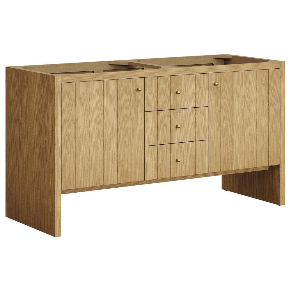 James Martin Vanities Hudson 60" Double Bathroom Vanity Cabinet in Light Natural Oak, , large