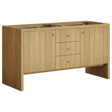 James Martin Vanities Hudson 60" Double Bathroom Vanity Cabinet in Light Natural Oak, , large