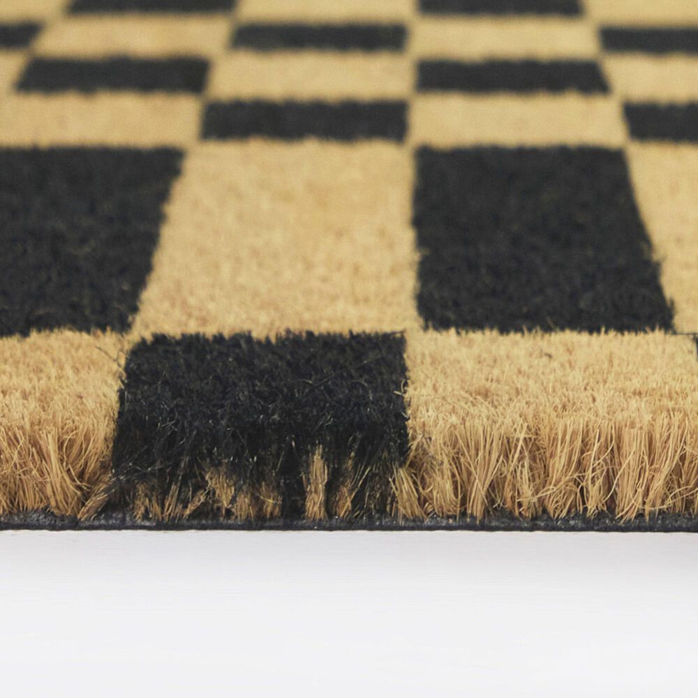 Balta Rugs Checkerboard Stripe Black 1&#39;6&quot; x 2&#39;6&quot; Door Mat, , large
