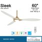 Minka-Aire Sleek 60" Smart Ceiling Fan with LED Light in Soft Brass, , large