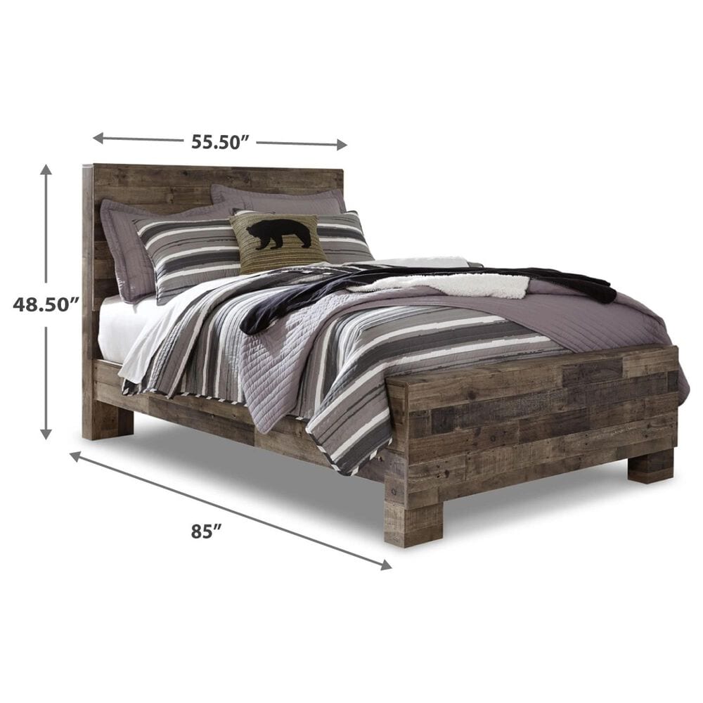 Ashley Derekson Full Panel Bed in Walnut and Gray, , large