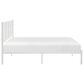 Hearth and Haven Eastern King Platform Bed with Faux Cane Panel Headboard in White, , large