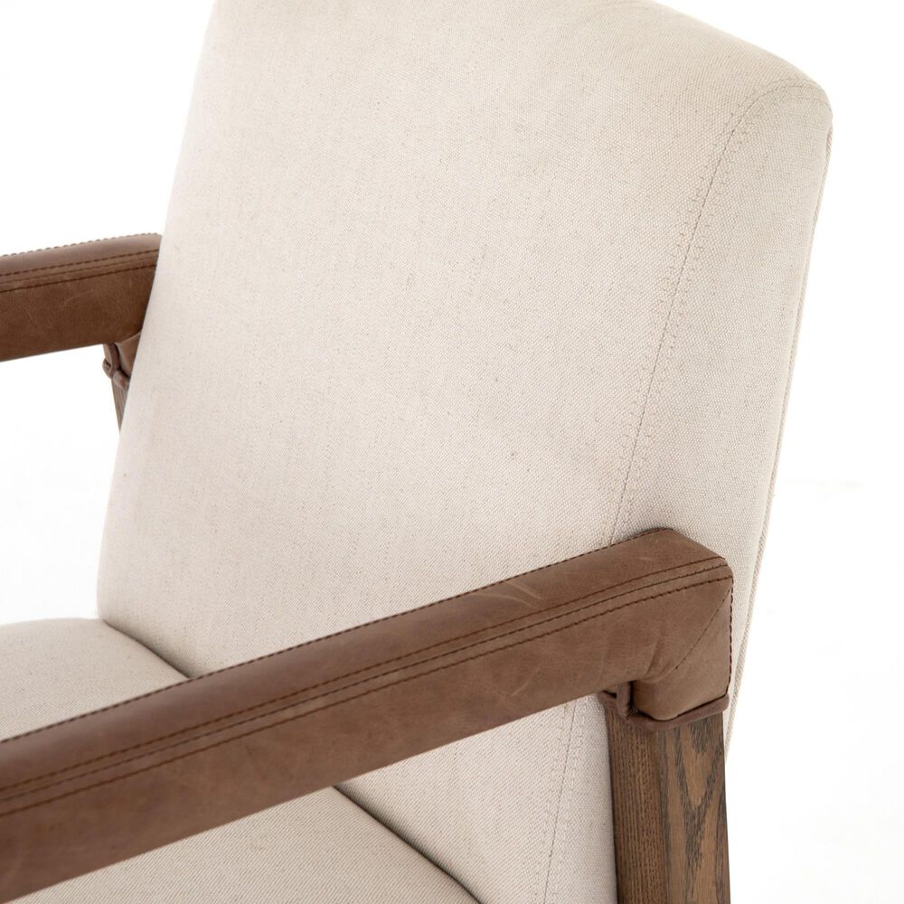 Four Hands Reuben Desk Chair in Lamont Nettlewood and Stainless Steel, , large