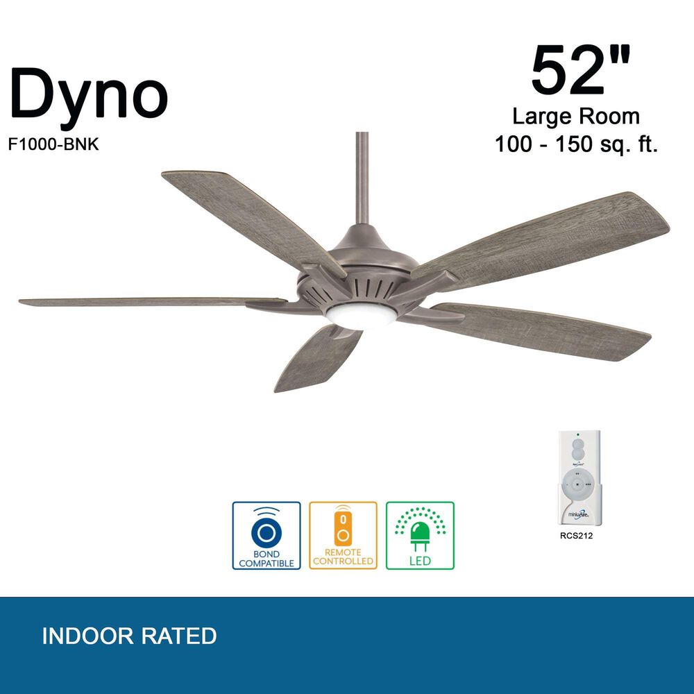 Minka-Aire Dyno 52" Ceiling Fan with Savannah Gray Blades in Brushed Nickel, , large