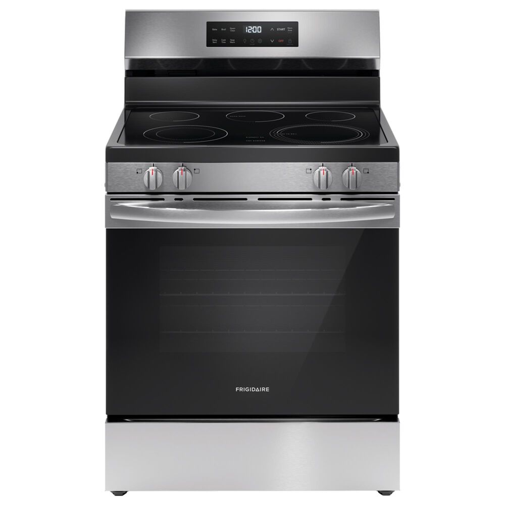 Frigidaire 4 Piece Kitchen Package with 25.6 Cu. Ft. Standard Depth Side-by-Side Refrigerator, 5.3 Cu. Ft. Electric Range with Steam Clean, 1.8 Cu. Ft. OTR Microwave, and 24&quot; Built-In Dishwasher with DishSense and MaxDry in Stainless Steel, , large