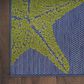 Nourison Aloha 2" x 6" Blue and Multicolor Indoor/Outdoor Runner, , large