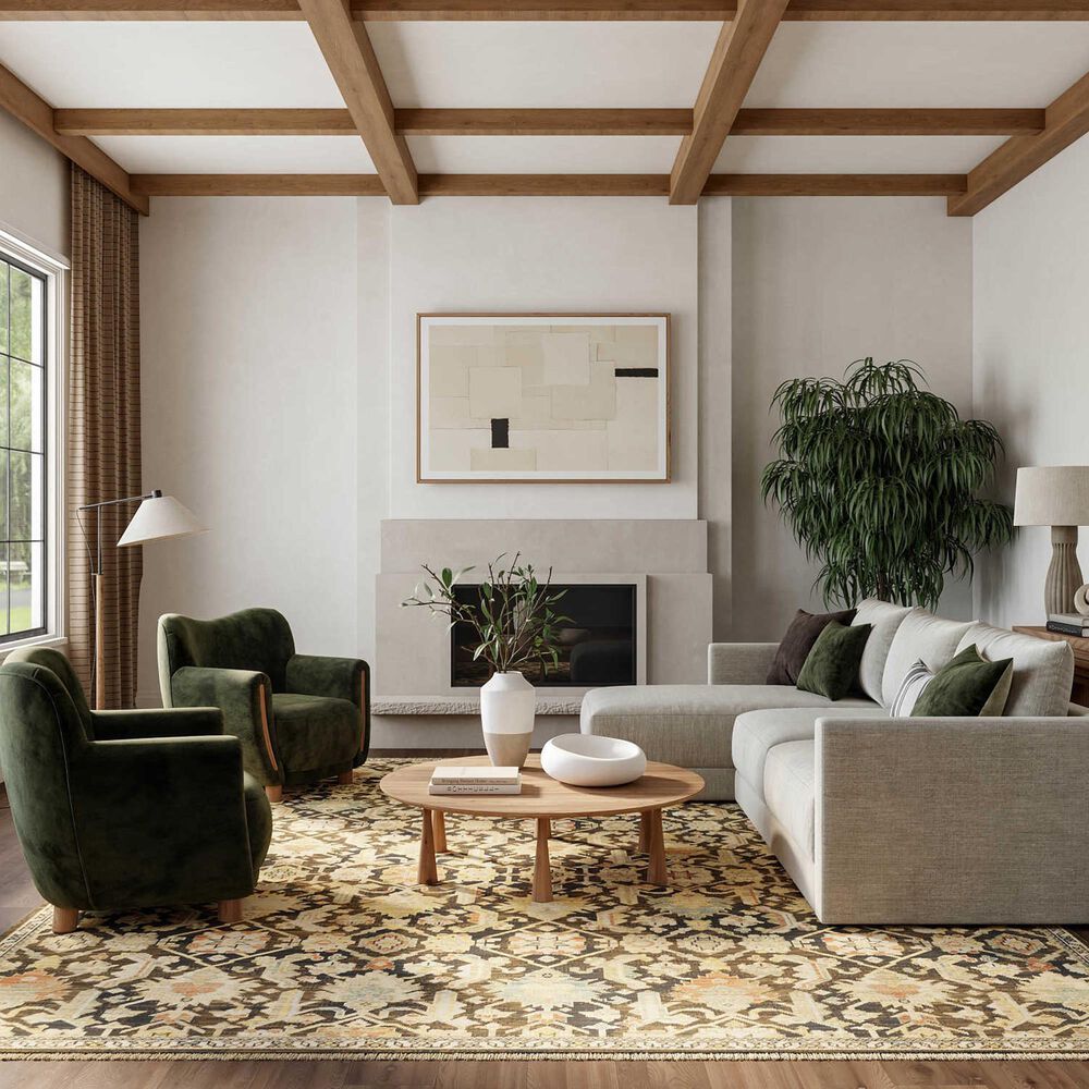 Nourison Antique Bloom Mocha and Multicolor 10' x 13' Area Rug, , large