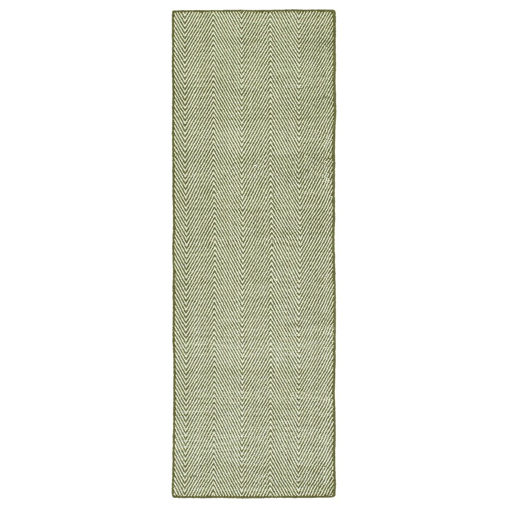 Kaleen Rugs Ziggy ZIG01-23 2" x 6" Olive and White Indoor/Outdoor Area Rug, , large