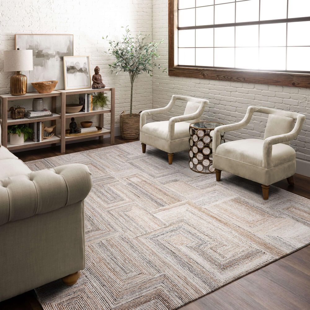 Karastan Forsyth Park Cloverdale Beige Steel 9' x 12' Area Rug, , large