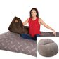 37B Convertible Bean Bag Chair with Queen Bed in Grey, , large