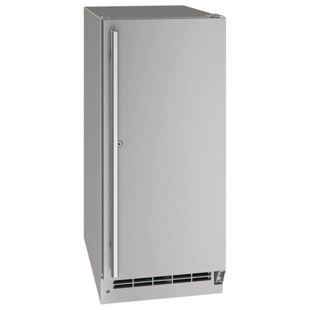 U-Line 15" Outdoor Stainless Solid Refrigerator with Lock in Stainless Steel, , large