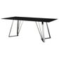 Blue River Cressida/Portia 7-Piece Dining Set in Black and Brushed Stainless Steel, , large