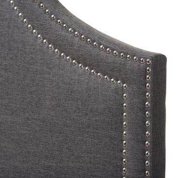 Baxton Studio Avignon King Upholstered Headboard in Dark Grey, , large