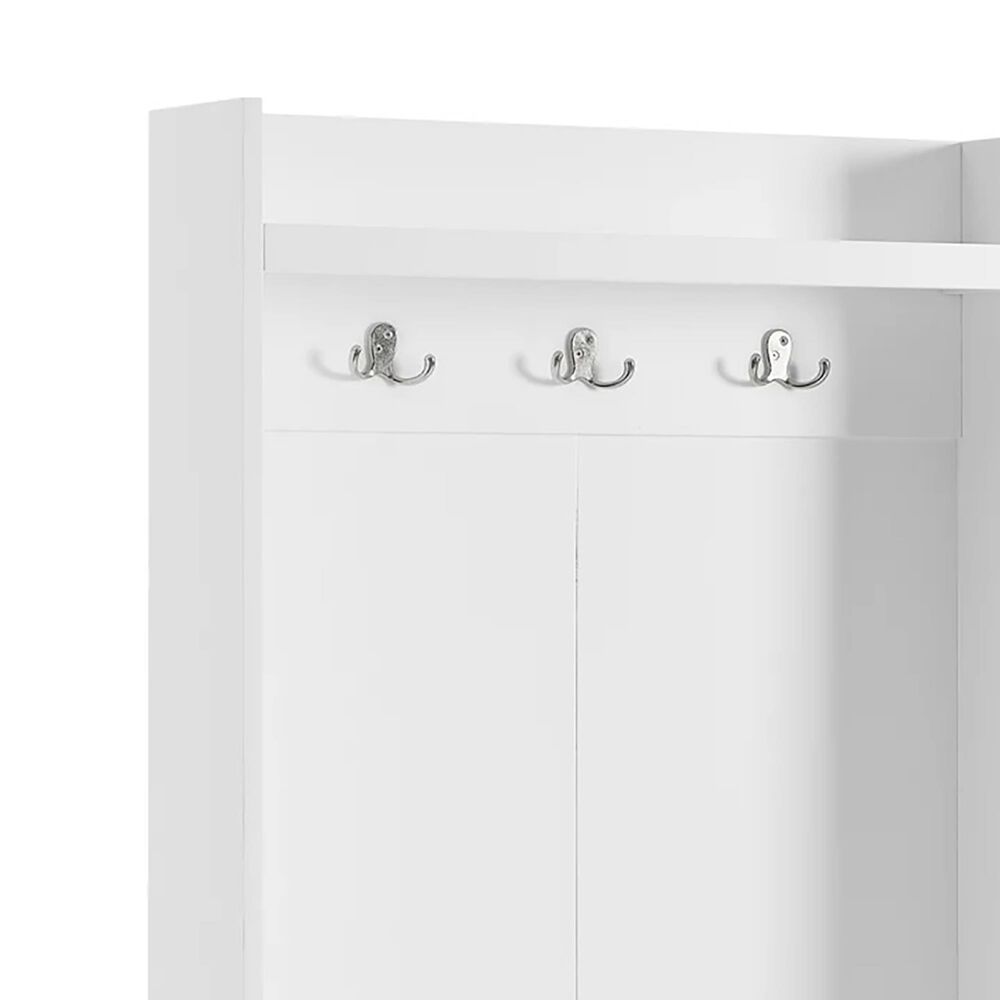 Crosley Furniture Anderson Shoe Storage Hall Tree in White NFM