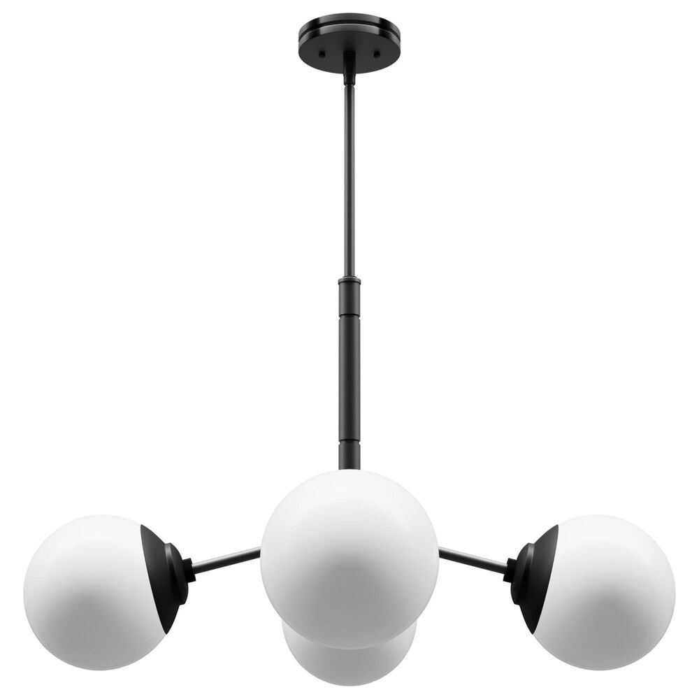 Hunter Hepburn 4-Light Chandelier in Matte Black, , large