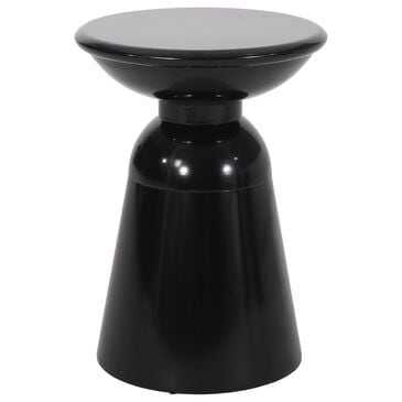 Hearth and Haven Large Patio End Table with Circular Design in Black, , large